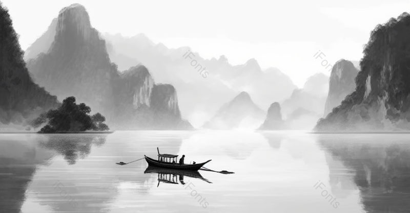 山峰山脉水乡水墨风背景图,插画/手绘图,插画/手绘图库,插画/手绘图下载,插画/手绘